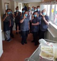 Staff enjoy ice creams donated by Kilrymont St Andrews Rotary Club